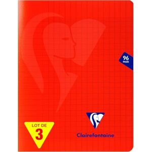 Clairefontaine 333741AMZC One Pack of 3 Mimesys Stapled Notebooks Dimensions: 17x22 cm 96 Seyes Ruled Pages 90 g Polypro Cover Colour : Red Clairefontaine 333741AMZC One Pack of 3 Mimesys Stapled Notebooks Dimensions: 17x22 cm 96 Seyes Ruled Pages 90 g Polypro Cover Colour : Red