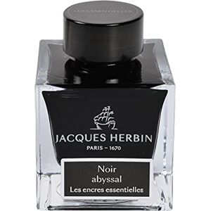 Jacques Herbin 13109JT 50 ml ink bottle for fountain and roller pens, Noir Abyssal/ Abyssal Black Colour Made in France Calligraphy Writing Arts Jacques Herbin 13109JT 50 ml ink bottle for fountain and roller pens, Noir Abyssal/ Abyssal Black Colour Made in France Calligraphy Writing Arts