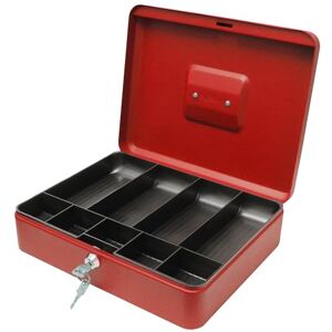 Cathedral Products Key Lockable Cash Box with Lift Out 9 Compartment Coin Tray 12 Inch Red Cathedral Products Key Lockable Cash Box with Lift Out 9 Compartment Coin Tray 12 Inch Red
