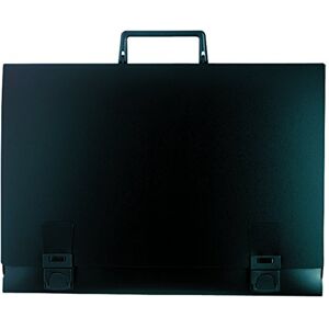 Exacompta Ref 59101E Plastic Art Case 310 x 430mm in Size, Suitable for Transporting A3 Documents, Rigid Handle, Strap Closure to Secure Documents Black Cover Exacompta Ref 59101E Plastic Art Case 310 x 430mm in Size, Suitable for Transporting A3 Documents, Rigid Handle, Strap Closure to Secure Documents Black Cover