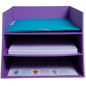 Exacompta Ref. 13458D 1 TEKSTO Cardboard Letter Tray 3 Levels for documents in A+ Format (up to 24x32 cm) Dimensions 350x290x190 mm Color Purple Exacompta Ref. 13458D 1 TEKSTO Cardboard Letter Tray 3 Levels for documents in A+ Format (up to 24x32 cm) Dimensions 350x290x190 mm Color Purple