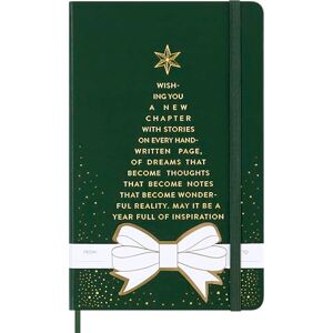 Moleskine Festive Notebook, Ruled Notebook, Hard Cover and Elastic Closure, Color Green, Large Format 13 x 21 cm Moleskine Festive Notebook, Ruled Notebook, Hard Cover and Elastic Closure, Color Green, Large Format 13 x 21 cm