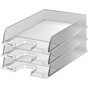 Esselte A4 Letter Tray, Glass Clear, Pack of 10, Europost Range, 623603 Esselte A4 Letter Tray, Glass Clear, Pack of 10, Europost Range, 623603