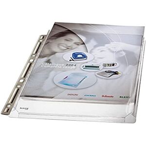 Leitz Premium Plastic Punched Pocket A4, Expanding, High Capacity 200 Sheets, Top Open, 170 Micron PVC, Strong Metal Strip, Pack of 3, 47553003 Leitz Premium Plastic Punched Pocket A4, Expanding, High Capacity 200 Sheets, Top Open, 170 Micron PVC, Strong Metal Strip, Pack of 3, 47553003