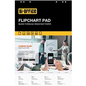 Bi-Office Flipchart Easel Pad, Plain, 20 Sheets 60 gr/m² Paper, Euro Bi-Office Flipchart Easel Pad, Plain, 20 Sheets 60 gr/m² Paper, Euro