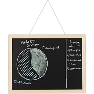 Relaxdays Chalkboard with Wooden Frame, Wipeable Memo Board, Office Accessory, Wall-Mount, 30 x 40 cm, Black, Wood Relaxdays Chalkboard with Wooden Frame, Wipeable Memo Board, Office Accessory, Wall-Mount, 30 x 40 cm, Black, Wood