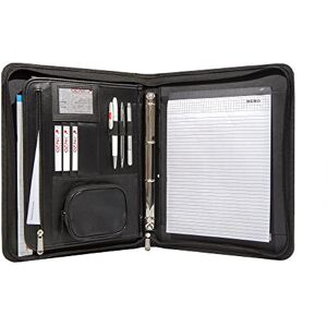 Genie A4 Writing Case with Detachable Ring Binder (Frankfurt, Complete Zipper Pouch Leather Look Writing Pad and Textured Nylon) Black Genie A4 Writing Case with Detachable Ring Binder (Frankfurt, Complete Zipper Pouch Leather Look Writing Pad and Textured Nylon) Black