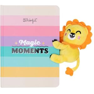 Mr. Wonderful A5 notebook with lion plush Magic moments A5 format notebook with stitched binding Has 192 lined pages of paper Mr. Wonderful A5 notebook with lion plush Magic moments A5 format notebook with stitched binding Has 192 lined pages of paper