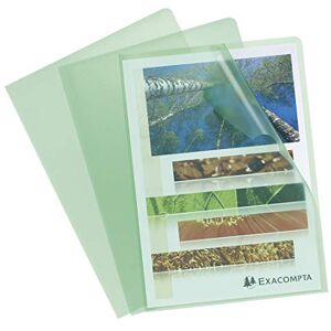Exacompta Ref 58523E Grained PP Cut Flush Folders (Pack of 100) 220 x 310mm in Size, Suitable for A4 Documents, 120 Micron Polypropylene, L-Shaped Opening Green Exacompta Ref 58523E Grained PP Cut Flush Folders (Pack of 100) 220 x 310mm in Size, Suitable for A4 Documents, 120 Micron Polypropylene, L-Shaped Opening Green