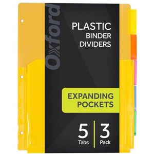 Oxford Expanding Plastic Binder Dividers, Divider for 3 Ring Binder, Flexible Front Expanding Pockets, 8 Tab, Insertable Multicolor Tabs, Letter Size, 3 Sets (89605) Oxford Expanding Plastic Binder Dividers, Divider for 3 Ring Binder, Flexible Front Expanding Pockets, 8 Tab, Insertable Multicolor Tabs, Letter Size, 3 Sets (89605)