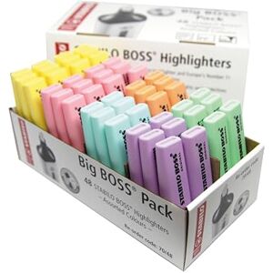 STABILO BOSS ORIGINAL Pastel Highlighter Pack of 48 with 6 Pastel Colours STABILO BOSS ORIGINAL Pastel Highlighter Pack of 48 with 6 Pastel Colours