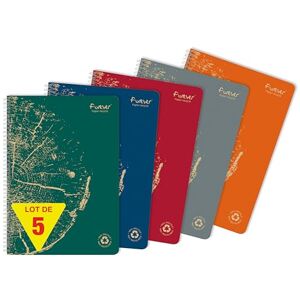 Clairefontaine Forever 68402C Set of 5 100% Recycled Spiral Notebooks (a Brand) A4 21x29,7 cm 120 Detachable Small Square Pages 90 g White Recycled Paper Recycled Card Cover Clairefontaine Forever 68402C Set of 5 100% Recycled Spiral Notebooks (a Brand) A4 21x29,7 cm 120 Detachable Small Square Pages 90 g White Recycled Paper Recycled Card Cover