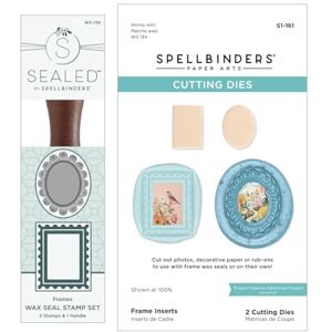 Spellbinders 2 Pack Frames Wax Seal Stamps & Dies Bundle from The Holiday Magic Collection, Wood Spellbinders 2 Pack Frames Wax Seal Stamps & Dies Bundle from The Holiday Magic Collection, Wood