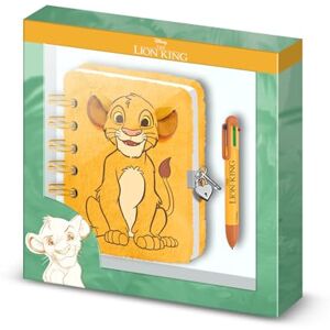 Disney Lion King Sit-Pack of Plush Diary + 6-Coloured Pen, Yellow Disney Lion King Sit-Pack of Plush Diary + 6-Coloured Pen, Yellow