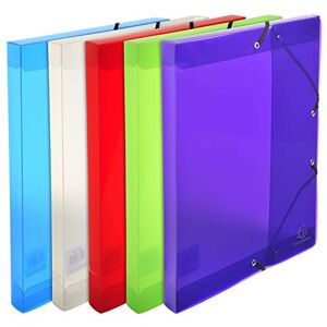 Exacompta Ref 59410E Crystal PP Elasticated Filing Box 250 x 330mm in Size, Suitable for A4 Documents, 25mm Spine, 0.7mm Polypropylene Assorted Colours (Pack of 8) Exacompta Ref 59410E Crystal PP Elasticated Filing Box 250 x 330mm in Size, Suitable for A4 Documents, 25mm Spine, 0.7mm Polypropylene Assorted Colours (Pack of 8)