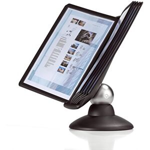 Durable SHERPA MOTION Display Panel Desk Unit 10 Panels and Tabs in Black Adjustable and Rotatable for Complete Flexibility Ideal for A4 Documents Durable SHERPA MOTION Display Panel Desk Unit 10 Panels and Tabs in Black Adjustable and Rotatable for Complete Flexibility Ideal for A4 Documents