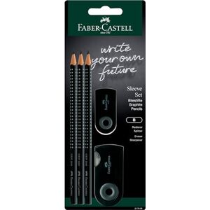 Faber Sleeve Set Black 3 x Grip 2001 B Pencils, 1 x Sleeve mini eraser, 1 x Sleeve twin sharpening box Faber Sleeve Set Black 3 x Grip 2001 B Pencils, 1 x Sleeve mini eraser, 1 x Sleeve twin sharpening box