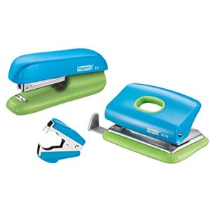 Rapid F5 Mini Stapler, FC10 Hole Punch and Staple Remover Set, 10 Sheet Capacity, Staples Included, Metal and Plastic, Blue/Green, 5000370 Rapid F5 Mini Stapler, FC10 Hole Punch and Staple Remover Set, 10 Sheet Capacity, Staples Included, Metal and Plastic, Blue/Green, 5000370