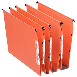 Esselte Orgarex A4 Lateral Suspension Files, 25 Pack, Orange, Recycled Card, V-Base, Integrated Side Labels Esselte Orgarex A4 Lateral Suspension Files, 25 Pack, Orange, Recycled Card, V-Base, Integrated Side Labels