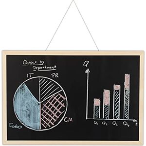 Relaxdays Chalkboard with Wooden Frame, Wipeable Memo Board, Office Accessory, Wall-Mount, 40 x 60 cm, Black, Wood Relaxdays Chalkboard with Wooden Frame, Wipeable Memo Board, Office Accessory, Wall-Mount, 40 x 60 cm, Black, Wood