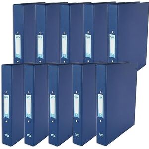 Elba A4 Ring Binder Pack of 10, Plastic on Board 35mm, Blue Elba A4 Ring Binder Pack of 10, Plastic on Board 35mm, Blue