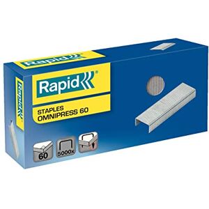Rapid Omnipress 60 Staples, For Stapling up to 60 Sheets, Use with Omnipress Staplers, Galvanised Wire, Box of 5000, 5000562 Rapid Omnipress 60 Staples, For Stapling up to 60 Sheets, Use with Omnipress Staplers, Galvanised Wire, Box of 5000, 5000562