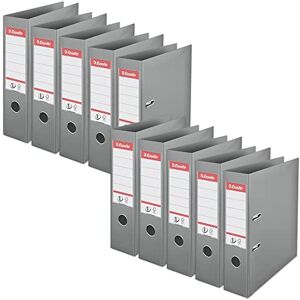 Esselte , A4 Lever Arch File, 75 mm Spine, 500 sheets Capacity, PP, Plastic Cover, No. 1 Mechanism, Files & Folders, Grey, Pack 10, 628546 Esselte , A4 Lever Arch File, 75 mm Spine, 500 sheets Capacity, PP, Plastic Cover, No. 1 Mechanism, Files & Folders, Grey, Pack 10, 628546