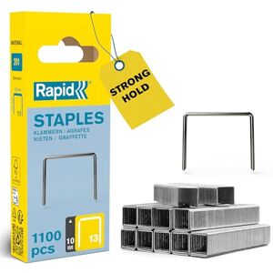 Rapid High-Performance Staples for Textiles, Finewire No. 13, Leg Length 10mm, Staple Gun Staples, Galvanised Steel, 1100 Pieces, Narrow Blister (40109521) Rapid High-Performance Staples for Textiles, Finewire No. 13, Leg Length 10mm, Staple Gun Staples, Galvanised Steel, 1100 Pieces, Narrow Blister (40109521)