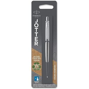 PARKER Jotter Ballpoint Pen Stainless Steel with Chrome Trim Medium Point Blue Ink PARKER Jotter Ballpoint Pen Stainless Steel with Chrome Trim Medium Point Blue Ink
