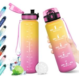 KollyKolla 1L Water Bottle Reusable Filter Sports Water Bottle with Time Markers BPA-Free Leak Proof for Kids Adults School Office KollyKolla 1L Water Bottle Reusable Filter Sports Water Bottle with Time Markers BPA-Free Leak Proof for Kids Adults School Office