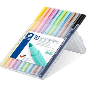 STAEDTLER 362 CSB10 Triplus Textsurfer Highlighter, 1-4mm Line Width Assorted Pastel Colours (Pack of 10) STAEDTLER 362 CSB10 Triplus Textsurfer Highlighter, 1-4mm Line Width Assorted Pastel Colours (Pack of 10)