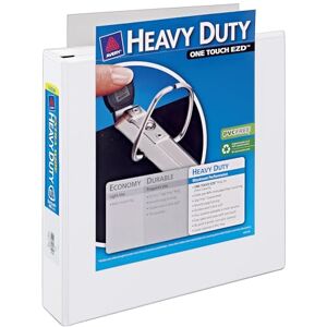 Avery Heavy-Duty View 3 Ring Binder, Extra Wide, 1.5" EZD Rings, 1 White Binder (01319) Avery Heavy-Duty View 3 Ring Binder, Extra Wide, 1.5" EZD Rings, 1 White Binder (01319)