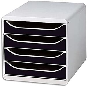 Exacompta Ref 310014D BIG-BOX Desktop Drawer Set 4 x 55mm Drawers, Suitable for A4+ Documents, 347 x 278 x 267mm, 100% Recycled Plastic Light/Grey/Black Exacompta Ref 310014D BIG-BOX Desktop Drawer Set 4 x 55mm Drawers, Suitable for A4+ Documents, 347 x 278 x 267mm, 100% Recycled Plastic Light/Grey/Black