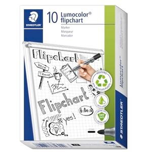 STAEDTLER 356-9 Lumocolor Flipchart Markers Black (Box of 10) STAEDTLER 356-9 Lumocolor Flipchart Markers Black (Box of 10)