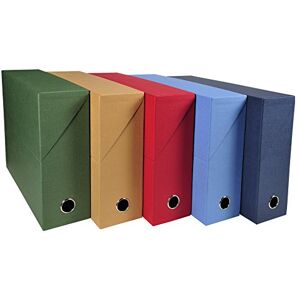 Exacompta Ref 89520E Canvas Transfer Box 250 x 330mm in Size, Suitable for A4 Documents, 90mm Spine, Reinforced Metal Finger Hole Assorted Colours (Pack of 5) Exacompta Ref 89520E Canvas Transfer Box 250 x 330mm in Size, Suitable for A4 Documents, 90mm Spine, Reinforced Metal Finger Hole Assorted Colours (Pack of 5)