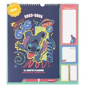 Grupo Erik Wall Planner 2026 Disney Stitch Gifts For Family Monthly Planner With Stickers, Pen, Shopping List, Sticky Notes Wall Calendar 16 Months Sep 2025 Dec 2026 Grupo Erik Wall Planner 2026 Disney Stitch Gifts For Family Monthly Planner With Stickers, Pen, Shopping List, Sticky Notes Wall Calendar 16 Months Sep 2025 Dec 2026