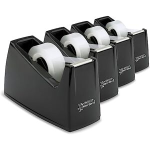 Rapesco 1741 Business Pack: 4 Tape Dispensers 300 and 4 Clear Tape Rolls, Black Rapesco 1741 Business Pack: 4 Tape Dispensers 300 and 4 Clear Tape Rolls, Black