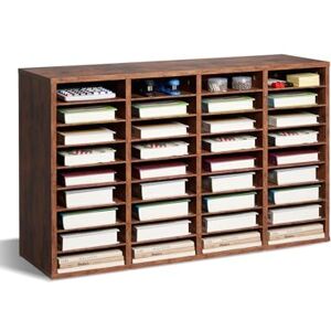 VEVOR Literature Organizer, 36 Compartments Office Mailbox with Removable Shelves, Wood Mailbox Sorter Particle Board Office Home Classroom Storage, File Sorter for File, Document, Paper, Dark Brown VEVOR Literature Organizer, 36 Compartments Office Mailbox with Removable Shelves, Wood Mailbox Sorter Particle Board Office Home Classroom Storage, File Sorter for File, Document, Paper, Dark Brown