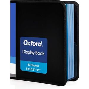 Oxford Binder with Plastic Sleeves 80 Pocket Portfolio Folder with Plastic Sleeves 8.5 x 11 Presentation Binder Displays 160-Pages (Black) Oxford Binder with Plastic Sleeves 80 Pocket Portfolio Folder with Plastic Sleeves 8.5 x 11 Presentation Binder Displays 160-Pages (Black)