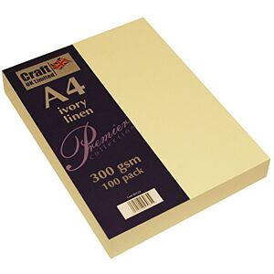Craft UK W124 Ivory Recycled Linen Card 300 gsm 100 Sheets, A4 Craft UK W124 Ivory Recycled Linen Card 300 gsm 100 Sheets, A4