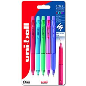 uni-ball URN-181-07 Erasable Rollerball Gel Pens. Premium 0.7mm Ballpoint Tip for Super Smooth Writing, Drawing & Colouring. Easy-Retract Eraser for Secure and Stable Rubbing Out. Pack of 5 Multico uni-ball URN-181-07 Erasable Rollerball Gel Pens. Premium 0.7mm Ballpoint Tip for Super Smooth Writing, Drawing & Colouring. Easy-Retract Eraser for Secure and Stable Rubbing Out. Pack of 5 Multico