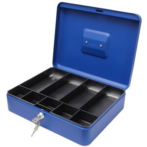 Cathedral Products Key Lockable Cash Box with Lift Out 9 Compartment Coin Tray 12 Inch Blue Cathedral Products Key Lockable Cash Box with Lift Out 9 Compartment Coin Tray 12 Inch Blue