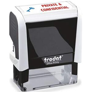 Trodat Stamp 4912 Office Printy with English Text PRIVATE & CONFIDENTIAL – Self Inking, Red and Blue Ink, 18 x 46 mm, White Trodat Stamp 4912 Office Printy with English Text PRIVATE & CONFIDENTIAL – Self Inking, Red and Blue Ink, 18 x 46 mm, White