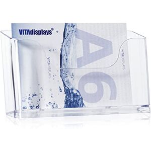 VITAdisplays DIN A6 Table Brochure Stand, Flyer Stand in Landscape Format, Transparent Flyer Holder and Stable Table Brochure Holder, Postcard Stand, Table Brochure Stand for Flyers and Postcards Pack of 5 VITAdisplays DIN A6 Table Brochure Stand, Flyer Stand in Landscape Format, Transparent Flyer Holder and Stable Table Brochure Holder, Postcard Stand, Table Brochure Stand for Flyers and Postcards Pack of 5