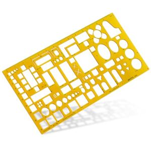 Aristo AR5063 Architect Furniture Stencil (1:50, Display of Plans of Furnishings, Ink Nubs, Dimensionally Stable PET Plastic) Orange/Transparent Aristo AR5063 Architect Furniture Stencil (1:50, Display of Plans of Furnishings, Ink Nubs, Dimensionally Stable PET Plastic) Orange/Transparent