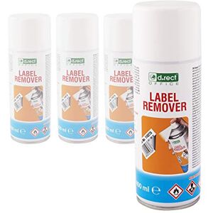 D.RECT Adhesive Remover and Label Remover, Label Remover, Adhesive Remover, Sticker Remover, Sticker Remover, Sticker and Adhesive Residue Remover, Spray can, 400 ml, Pack of 4, Transparent D.RECT Adhesive Remover and Label Remover, Label Remover, Adhesive Remover, Sticker Remover, Sticker Remover, Sticker and Adhesive Residue Remover, Spray can, 400 ml, Pack of 4, Transparent