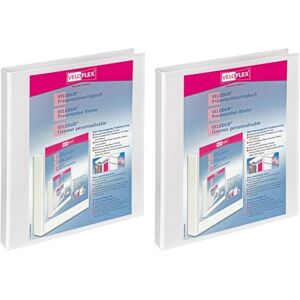 VELOFLEX Velodur 1143198-2 Presentation Ring Binder Set of 2 DIN A4 4-Ring Mechanism Ring Binder White VELOFLEX Velodur 1143198-2 Presentation Ring Binder Set of 2 DIN A4 4-Ring Mechanism Ring Binder White