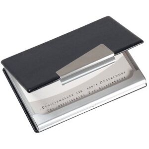 Sigel VZ131 Business Card Case, aluminium / leather look, for up to 20 cards (max, 9 x 5,8 cm), Black / silver Sigel VZ131 Business Card Case, aluminium / leather look, for up to 20 cards (max, 9 x 5,8 cm), Black / silver
