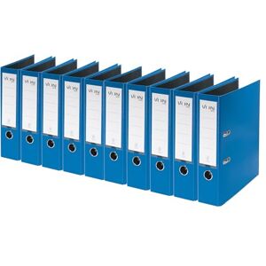 Leitz VON A4 Folder, Pack of 10, Cardboard with Plastic Cover, 80 mm Spine Width, for 600 Sheets, Blue Angel & FSC Certified, for School, Study & Home, Blue, 10550035 Leitz VON A4 Folder, Pack of 10, Cardboard with Plastic Cover, 80 mm Spine Width, for 600 Sheets, Blue Angel & FSC Certified, for School, Study & Home, Blue, 10550035