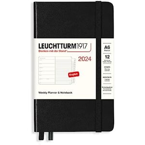 LEUCHTTURM1917 367747 Weekly Calendar & Notebook Pocket (A6) 2024, 12 Months, Black, English LEUCHTTURM1917 367747 Weekly Calendar & Notebook Pocket (A6) 2024, 12 Months, Black, English